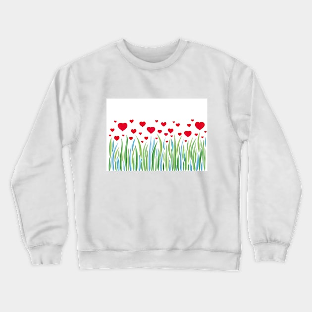 Heart Flowers Crewneck Sweatshirt by Nopi Pantelidou